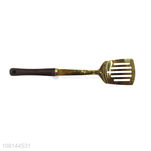 Yiwu market wholesale golden stainless steel slotted spatula