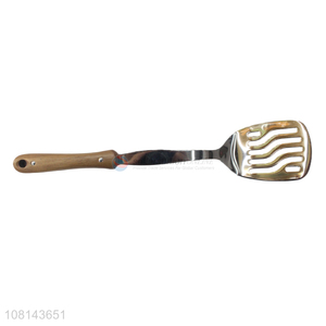 New products creative wooden handle slotted spatula