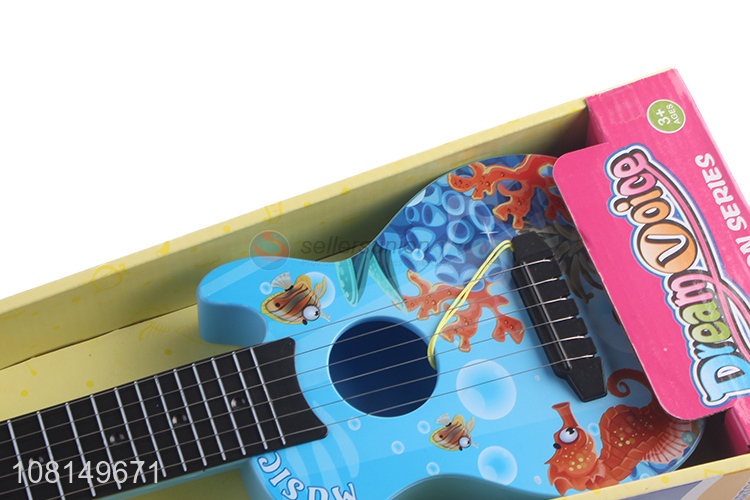 Hot selling 6 strings mini toy guitar ukulele for preschoolers