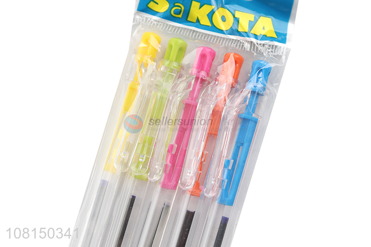 Good Price 5 Pieces Click Ballpoint Pen Fashion Ball Pen