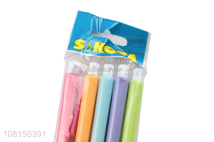 Custom Non-Slip Design 5 Pieces Colorful Ballpoint Pen Set