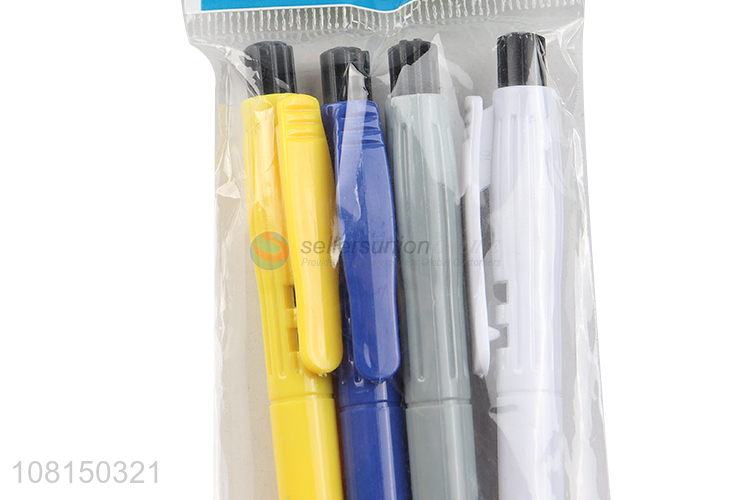 Fashion Style 4 Pieces Click Ballpoint Pen Set For Students