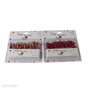 Low price metallic happy birthday candles letter candle set