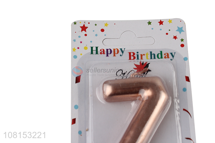 Popular product metallic birthday cake number candle wholesale