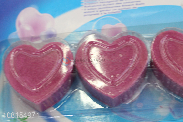 Custom 3 Pieces Heart Shape Toilet Flush Block Toilet Bowl Cleaner