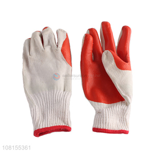 Factory supply cotton latex coated work gloves for garden