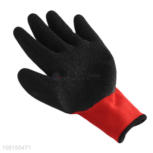 High quality 13 stitches latex crinkle safety work gloves