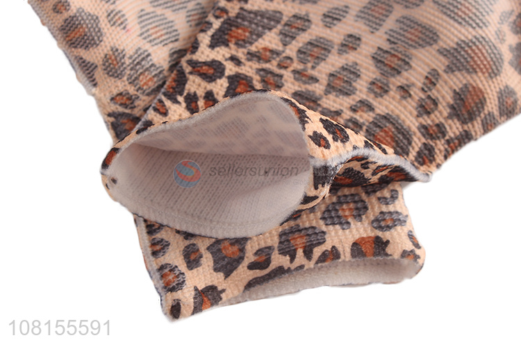 China supplier leopard printed pu coated working gloves