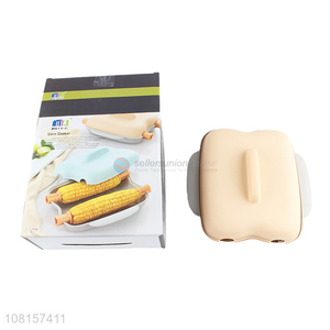 Good Quality Corn Cooker Plate With 4 Corn Forks For Microwave