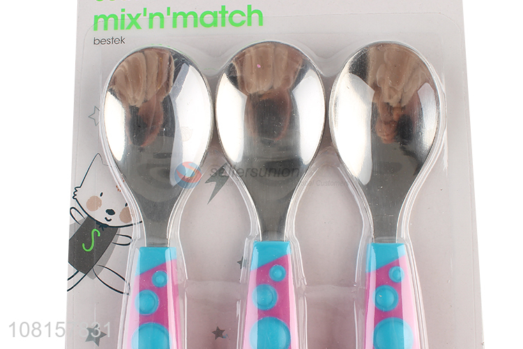 Factory price stainless steel baby feeding spoon set