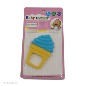 Yiwu wholesale ice-cream shape silicone baby teether