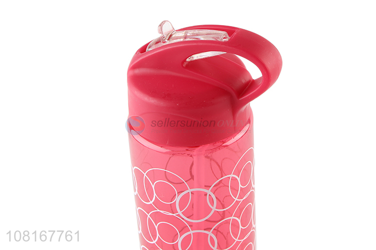 New Design Plastic Water Bottle With Handle And Straw