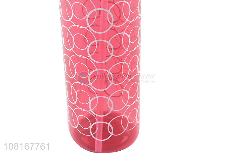 New Design Plastic Water Bottle With Handle And Straw