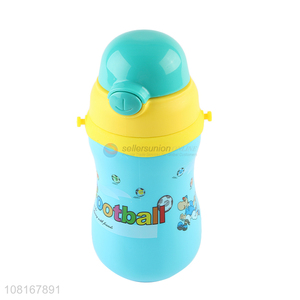 Custom Cartoon Printed Plastic Straw Bottle For Children