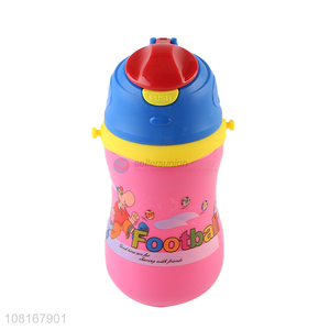 Top Quality Cartoon Pattern Water Bottle With Straw For Kids