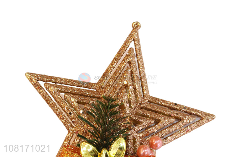 Wholesale glitter Christmas tree topper star Xmas decorations