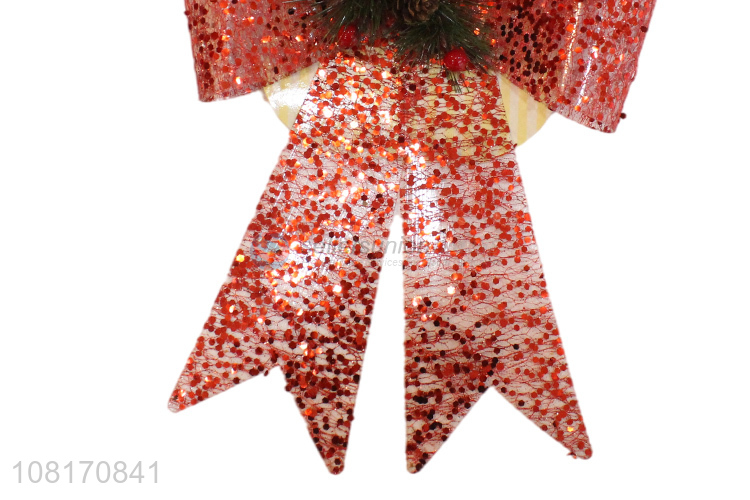 New arrival waterproof Christmas wreath bows Xmas ornaments