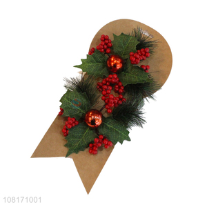 Wholesale artificial Christmas decoration with red berry leaves