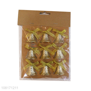 Good quality decorative gold plastic Christmas tree bells ornaments