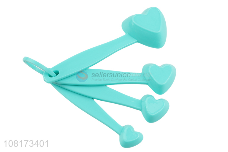 Popular 4 Pieces Heart Shape Measuring Spoon Set For Kitchen