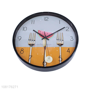 Online wholesale stylish cutlery round wall clock for home decor