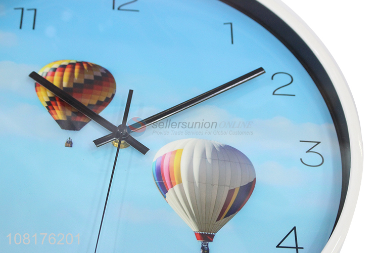 Hot selling modern hot air balloon round wall clock home decor