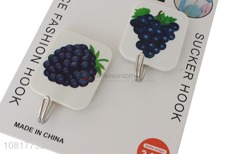 New design fruit pattern 2pieces sticky hooks for sale