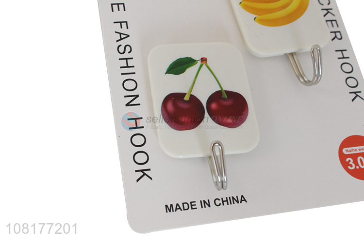 China products creative fruit pattern sticky hooks for sale