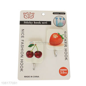 Top products 2pieces household fruit pattern sticky hooks