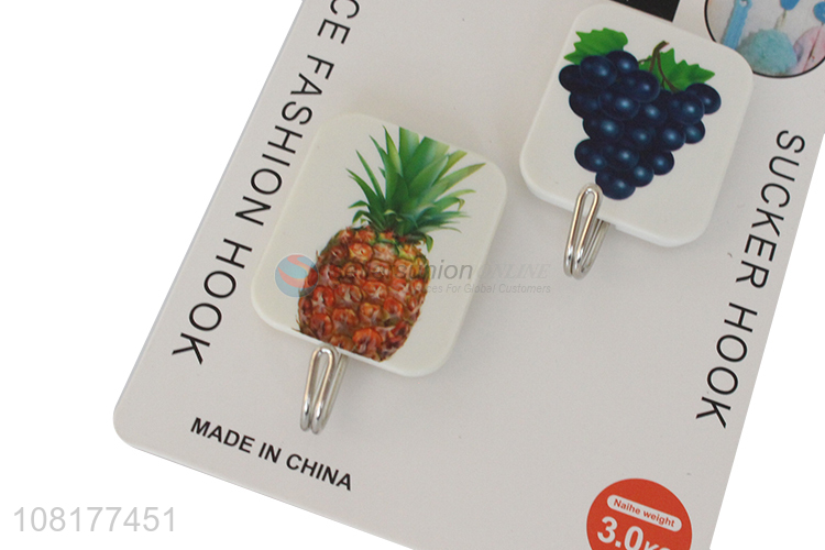 Factory price fruit pattern sticky hooks for kitchen accessories