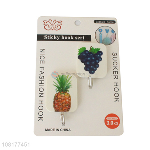 Factory price fruit pattern sticky hooks for kitchen accessories