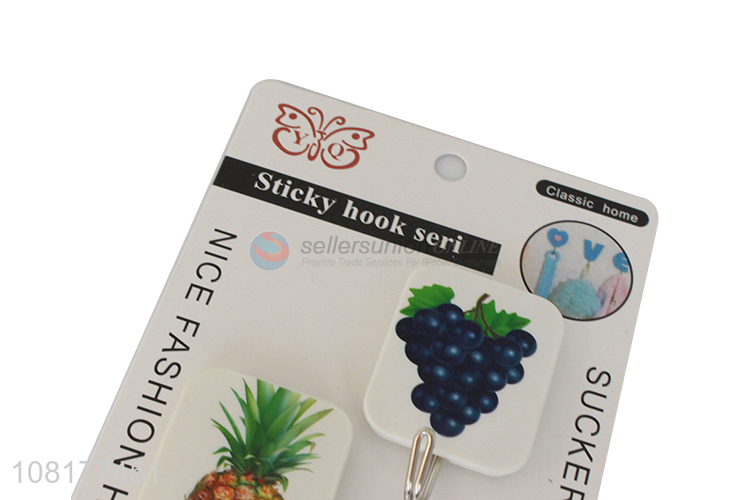 Factory price fruit pattern sticky hooks for kitchen accessories