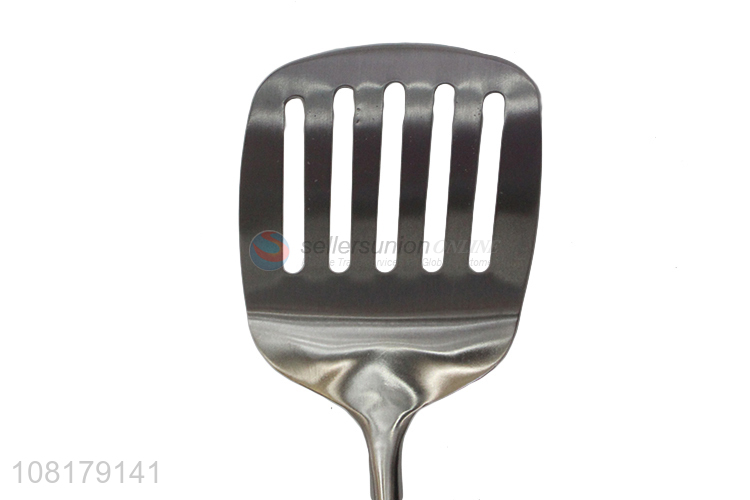 Wholesale stainless steel slotted spatula with wooden handle