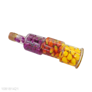 Low price natural fake fruit filling glass bottle crafts