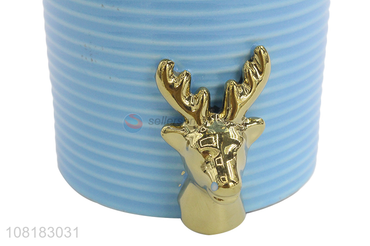 Online wholesale creative deer flowerpot ceramic decoration