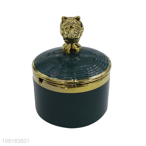 Good price green creative ceramic ashtray wholesale