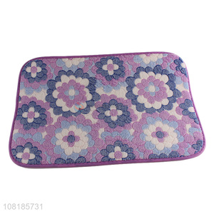 Wholesale from china polyester flower embroidery soft floor mat