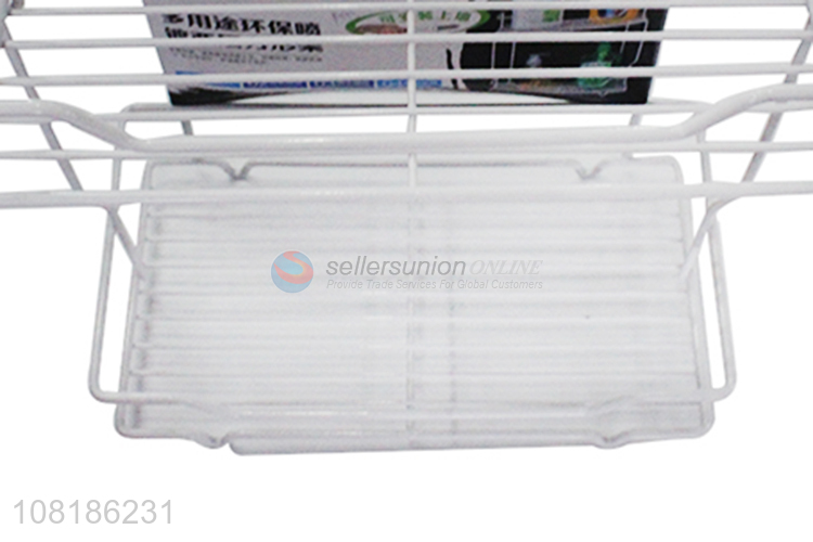 Yiwu wholesale white iron double-layer storage rack