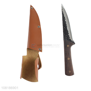 Custom Stainless Steel Meat Cleaver Boning Knife With Sheath