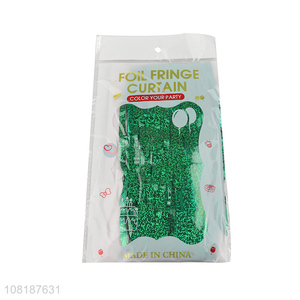 New products green foil fringe curtain party pendant