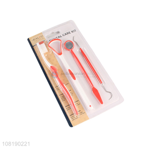 Custom 4 Pieces Toothbrush Tongue Cleaner Dental Care Kit