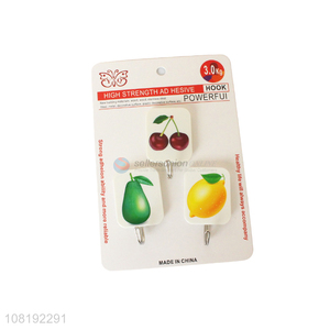 Good Sale Fruit Pattern Sticky Hooks Cheap Wall Hooks Set