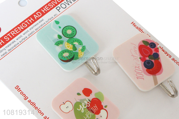 Best Quality 3 Pieces Fruit Pattern Sticky Hooks Wall Hooks