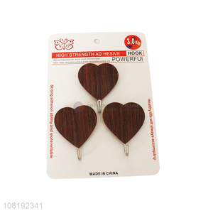 Popular 3 Pieces Heart Shape Sticky Hooks Self Adhesive Hook