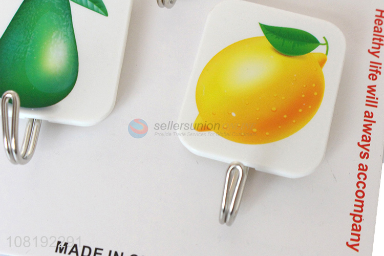 Good Sale Fruit Pattern Sticky Hooks Cheap Wall Hooks Set