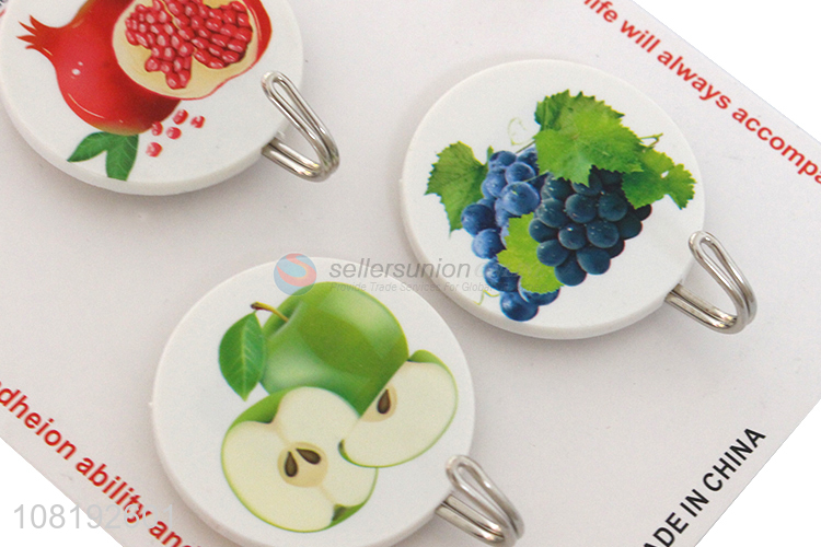 Fashion Fruit Pattern Sticky Hooks Self Adhesive Hooks