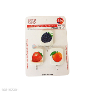 Hot Selling 3 Pieces Fruit Pattern Wall Hooks Set For Room And Kitchen