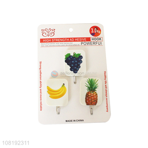 Custom Fruit Pattern Self Adhesive Hooks Cheap Sticky Hooks