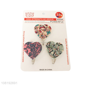 Fashion Design Heart Shape Sticky Hooks For Kitchen And Bathroom