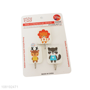 Cartoon Animal Pattern 3 Pieces Wall Hooks Fashion Sticky Hooks